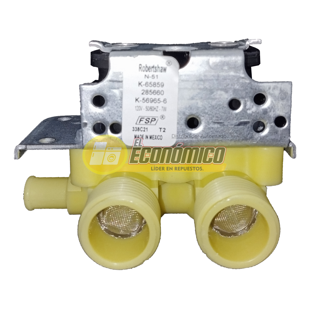 VALVULA AGUA DOBLE LAV. WHIRLPOOL / K-65859 - 285805 / ORIGINAL IMPORTADO