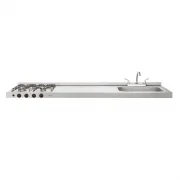 MESON 1,80M OVATA INOX POZUELO DERECHO GAS NATURAL HACEB / 9001773