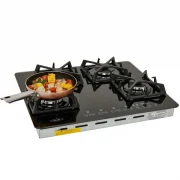 CUBIERTA DE EMPOTRAR PFC CRISTAL NEGRO 60X51CM GAS NATURAL HACEB / 9002139