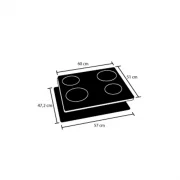 CUBIERTA DE EMPOTRAR PFC CRISTAL NEGRO 60X51CM GAS NATURAL HACEB / 9002139