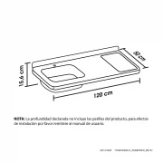 MESON 1,20M OVATA INOX POZUELO IZQUIERDO HACEB / 9002231