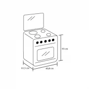 ESTUFA OREGANO 60CM VF NEGRA GAS NATURAL HACEB / 9002266