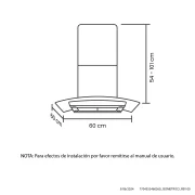 CAMPANA ISLA VIDRIO INOX NEGRO 60CM 3 VELOCIDADES HACEB / 9003205