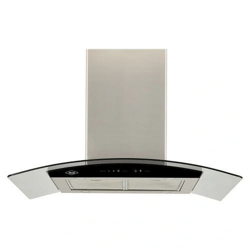 CAMPANA ISLA VIDRIO INOX NEGRO 90CM 3 VELOCIDADES HACEB / 9003206