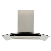 CAMPANA ISLA VIDRIO INOX NEGRO 90CM 3 VELOCIDADES HACEB / 9003206