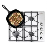 CUBIERTA DE EMPOTRAR INOX 60X51CM HIERRO FUNDIDO GAS NATURAL HACEB / 9003288