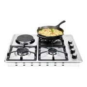 CUBIERTA DE EMPOTRAR INOX MIXTA 60X51CM 120V GAS PROPANO HACEB / 9003291