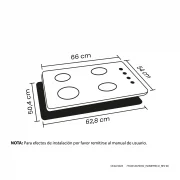 CUBIERTA DE EMPOTRAR INOX 66X54CM TRIPLE CORONA GAS NATURAL HACEB / 9003405