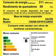 CUBIERTA DE EMPOTRAR INOX 66X54CM TRIPLE CORONA GAS NATURAL HACEB / 9003405